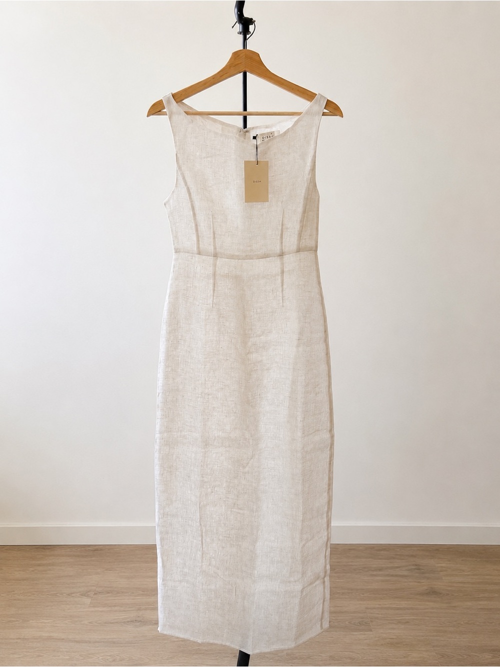 DISSH Natural Cream Sleeveless Linen Maxi Dress